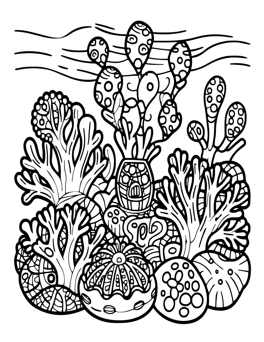 Coral Spawning - free printable coloring page