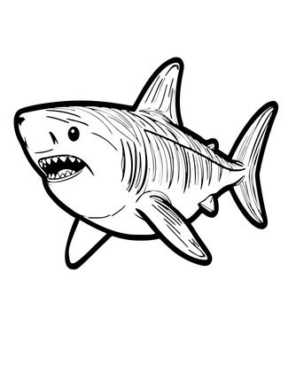 Great White Shark - Free printable coloring page