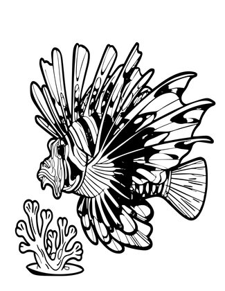 Lionfish - Free printable coloring page