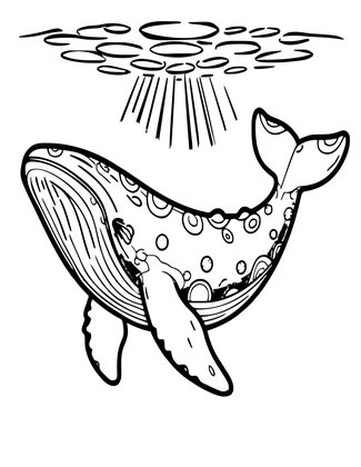 Blue Whale - Free printable coloring page