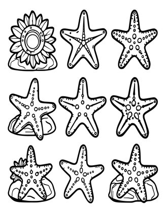 Starfish Cluster - Free printable coloring page