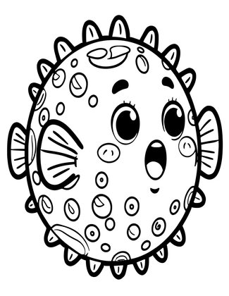 Pufferfish - Free printable coloring page