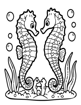 Sea Horse Nursery - Free printable coloring page