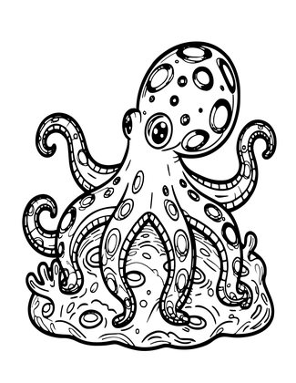 Blue Ring Octopus - Free printable coloring page