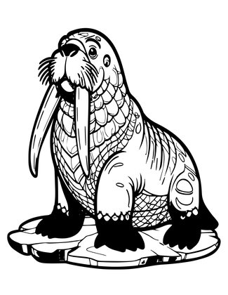 Walrus - Free printable coloring page