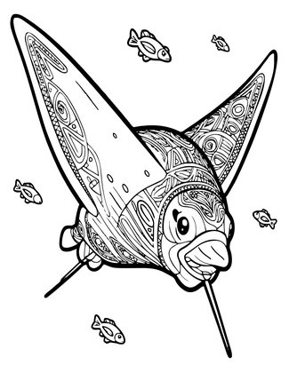 Manta Ray - Free printable coloring page