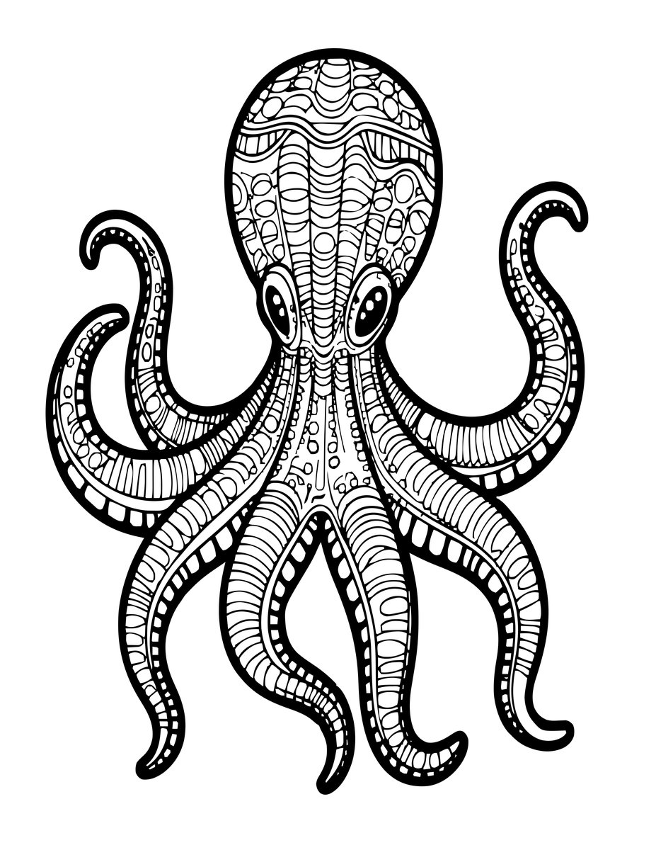 Octopus Color Change - free printable coloring page