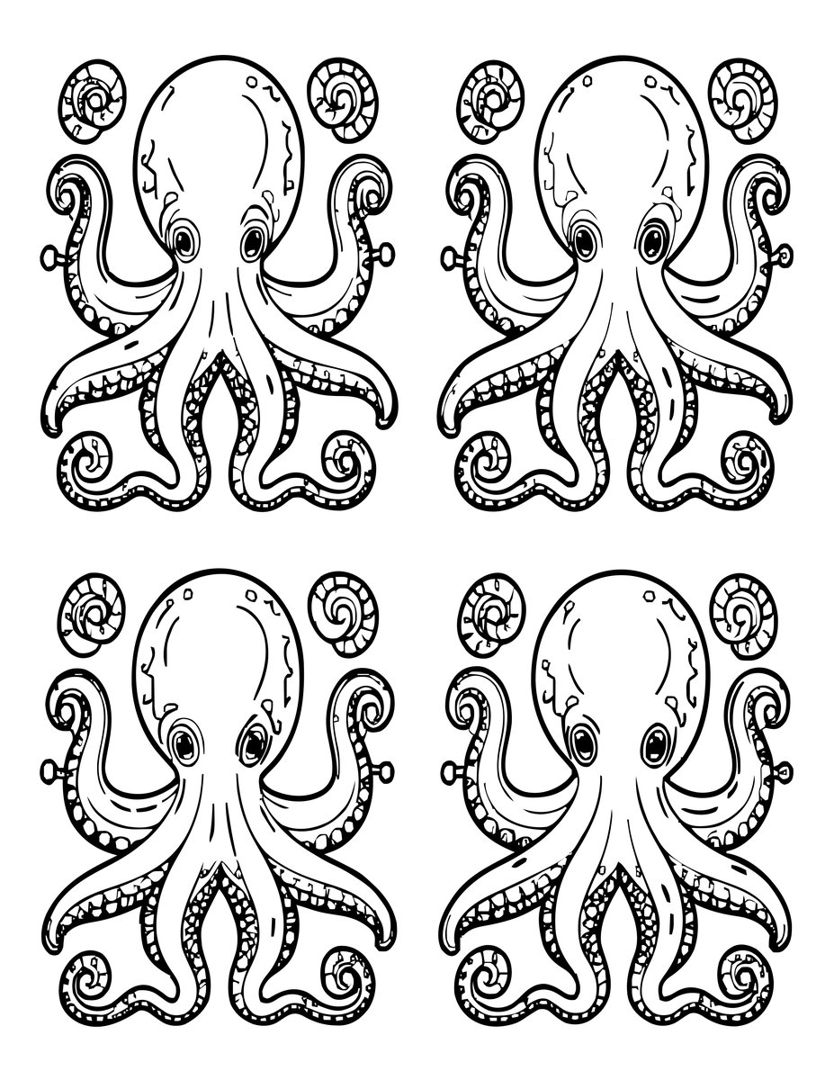 Octopus Pattern - free printable coloring page