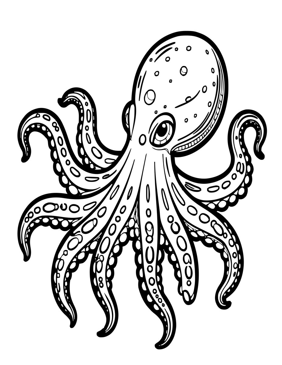 Octopus Hatchlings - free printable coloring page