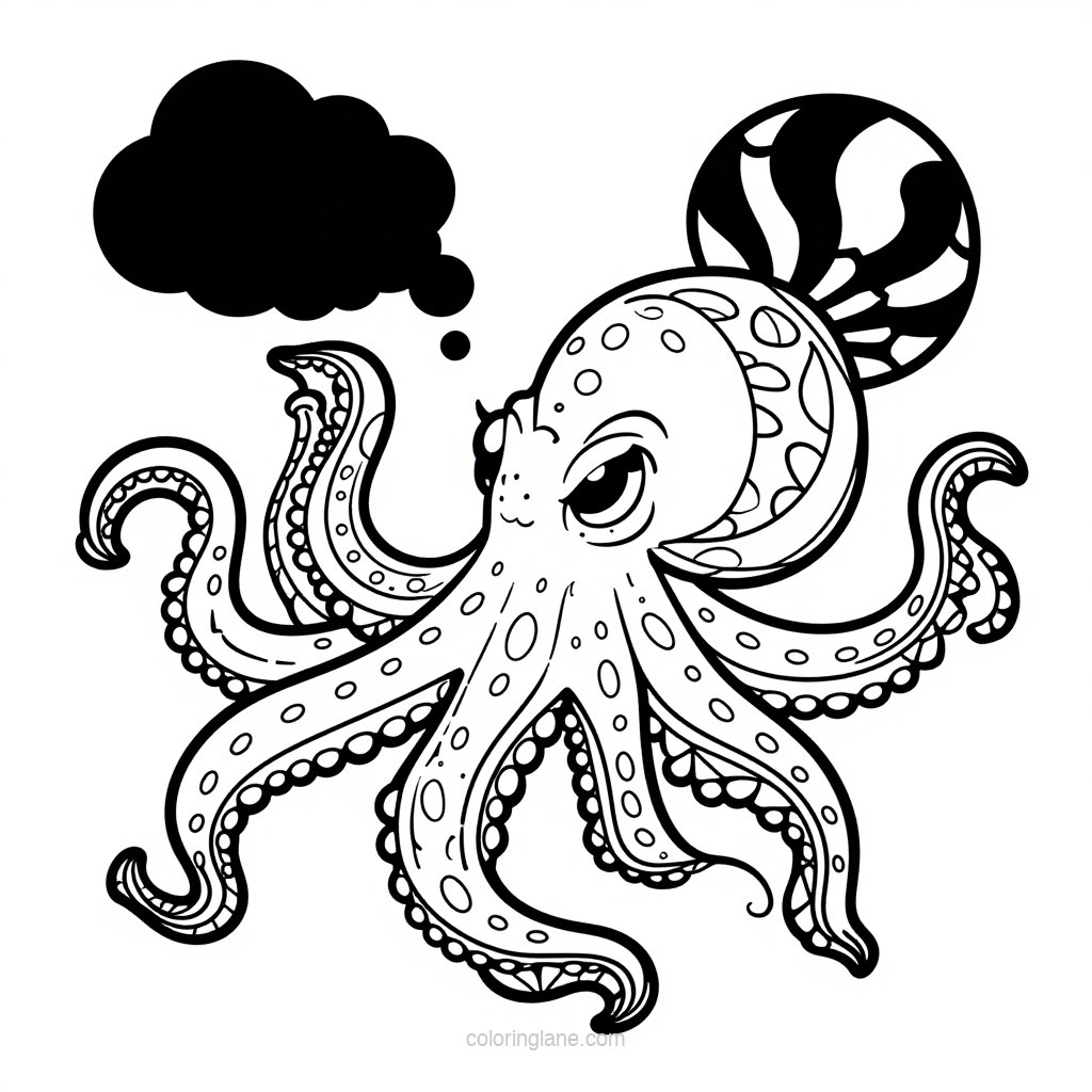 Octopus Eye - free printable coloring page