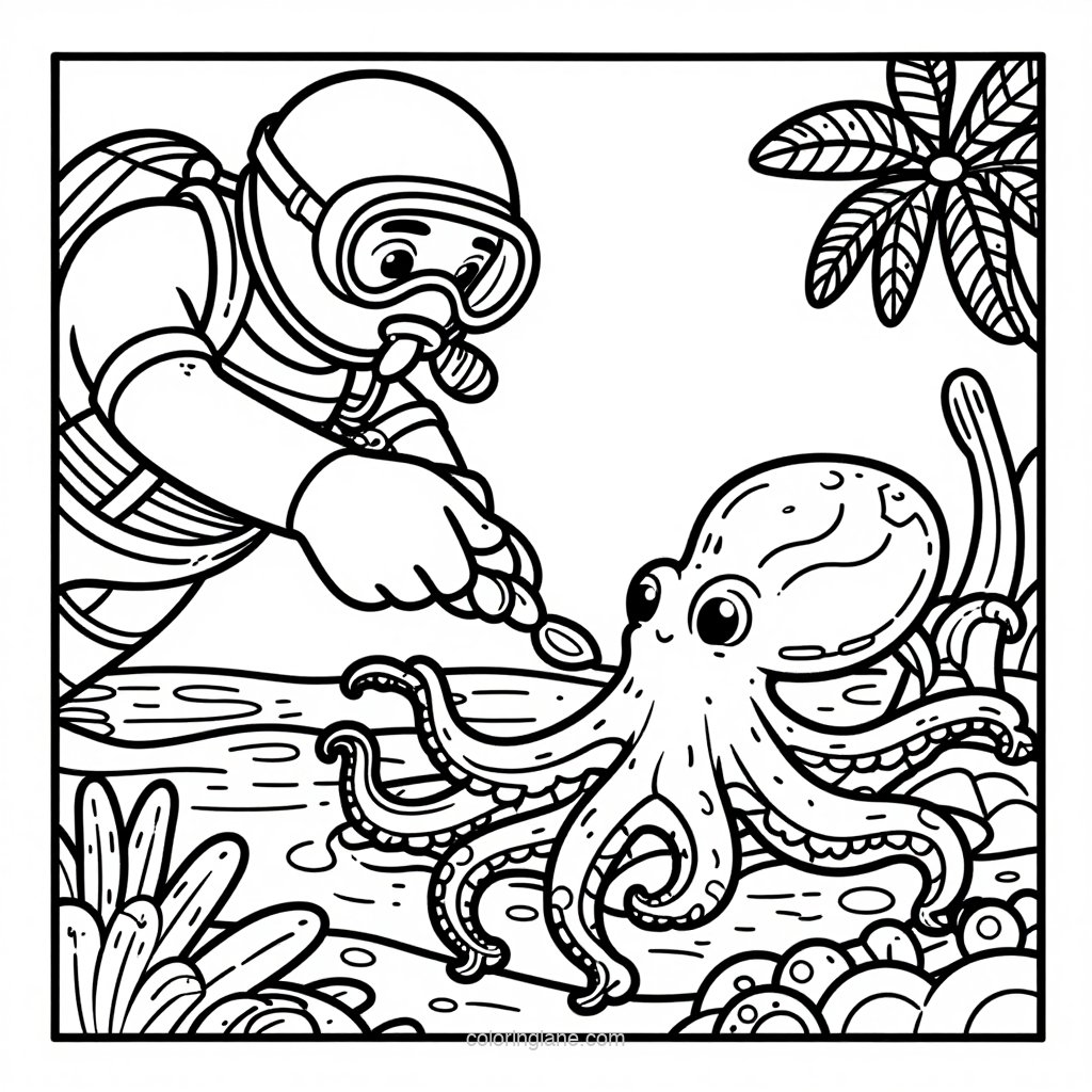 Octopus Suckers - free printable coloring page