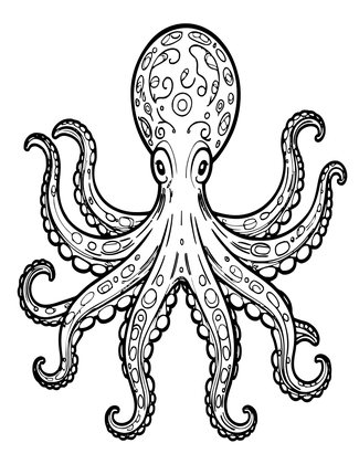 Giant Pacific Octopus - Free printable coloring page