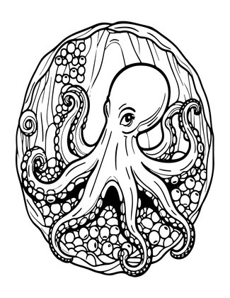 Octopus Eggs - Free printable coloring page