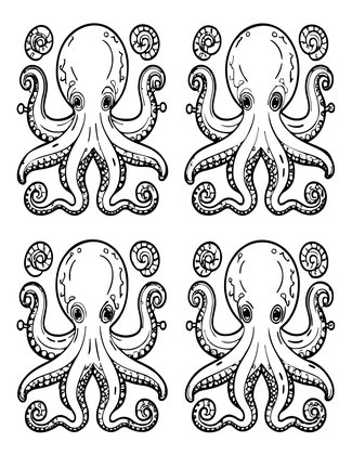 Octopus Pattern - Free printable coloring page