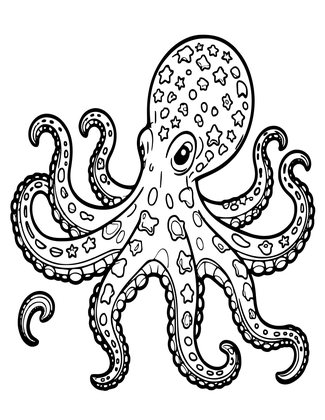 Star Sucker Octopus - Free printable coloring page