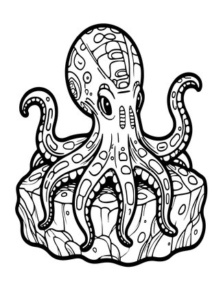 Octopus Camouflage - Free printable coloring page