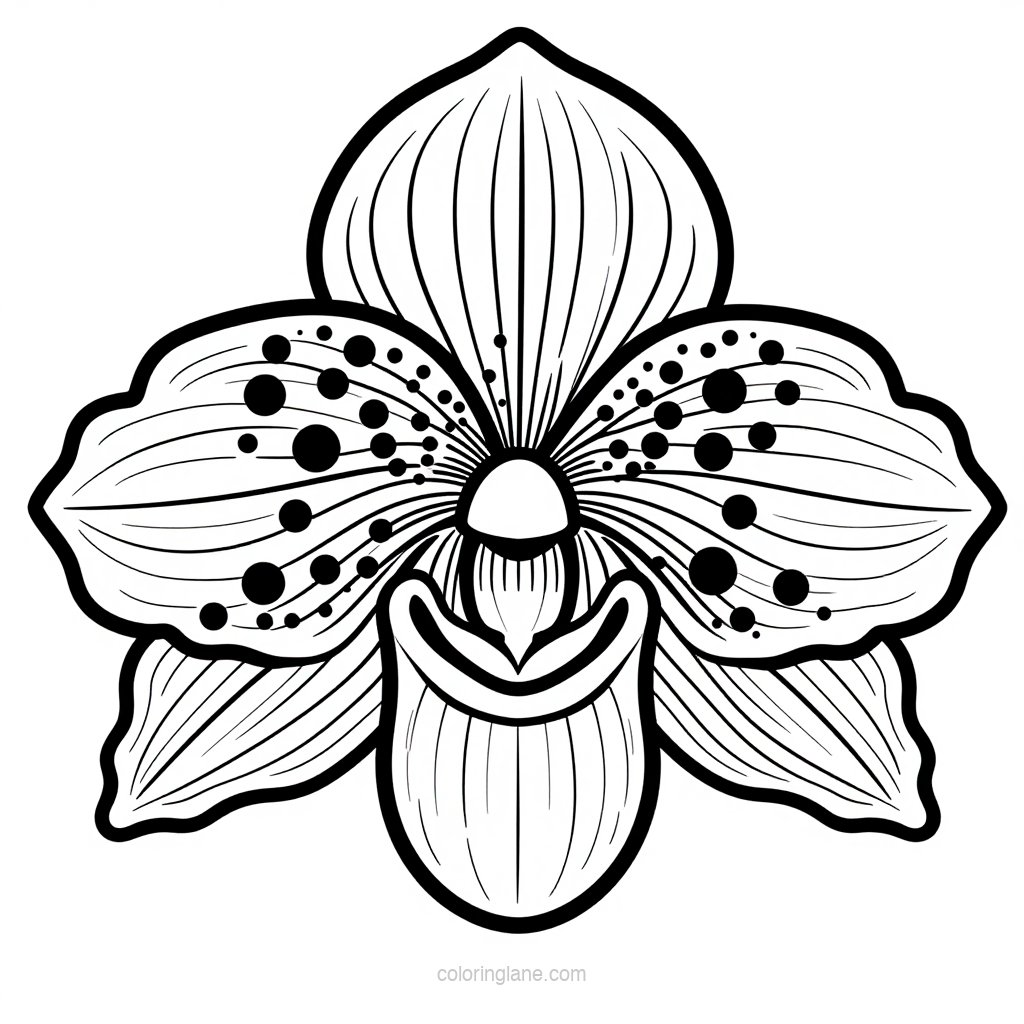 Cymbidium Boat Orchid - free printable coloring page