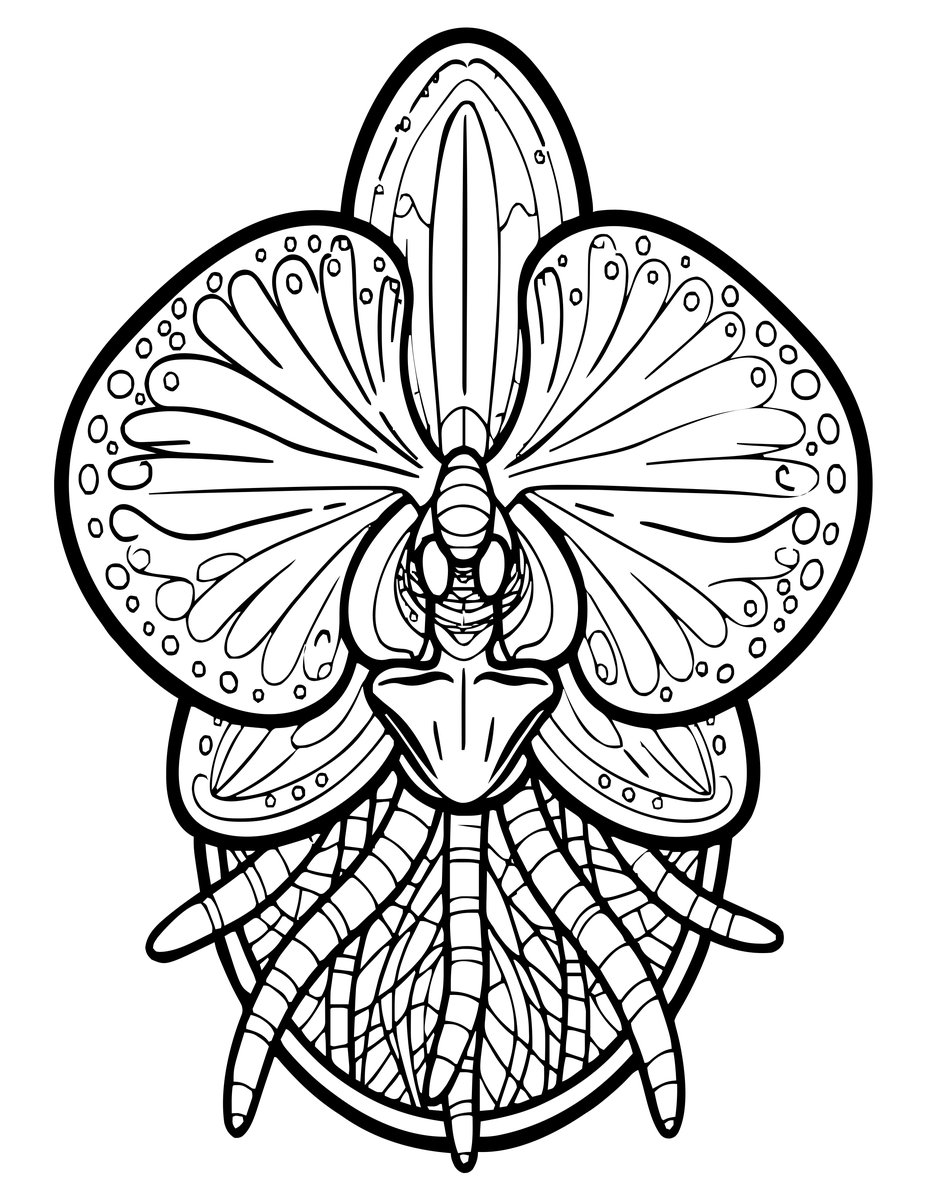Orchid Root System - free printable coloring page
