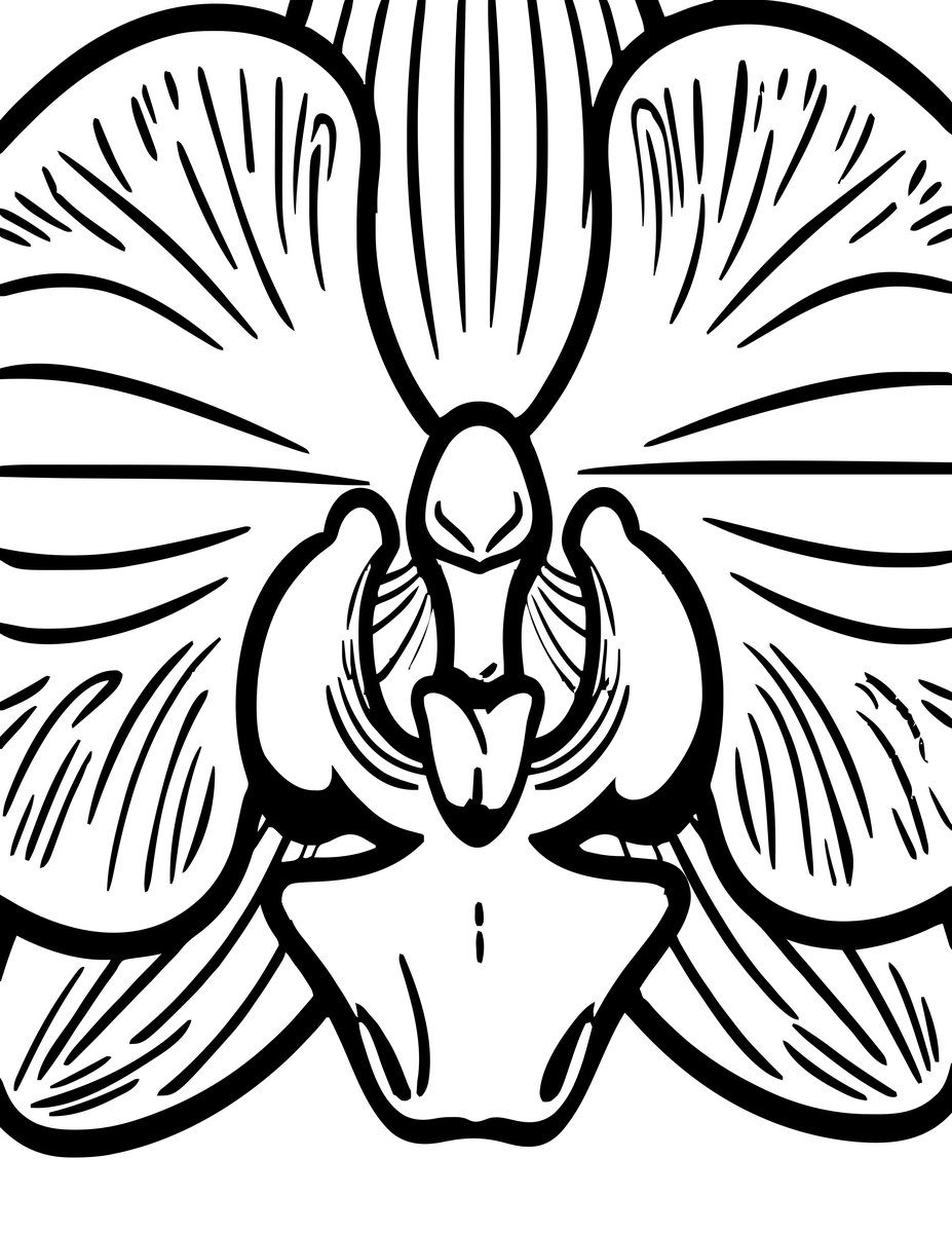 Orchid Center - free printable coloring page
