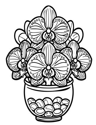 Orchid Arrangement - Free printable coloring page