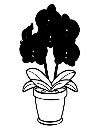 Blue Orchid - Free printable coloring page