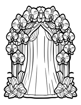 Orchid Wedding Display - Free printable coloring page