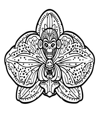 Dracula Orchid - Free printable coloring page