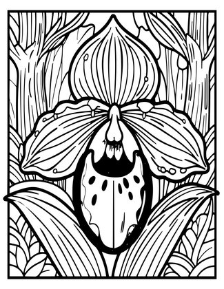 Lady's Slipper - Free printable coloring page