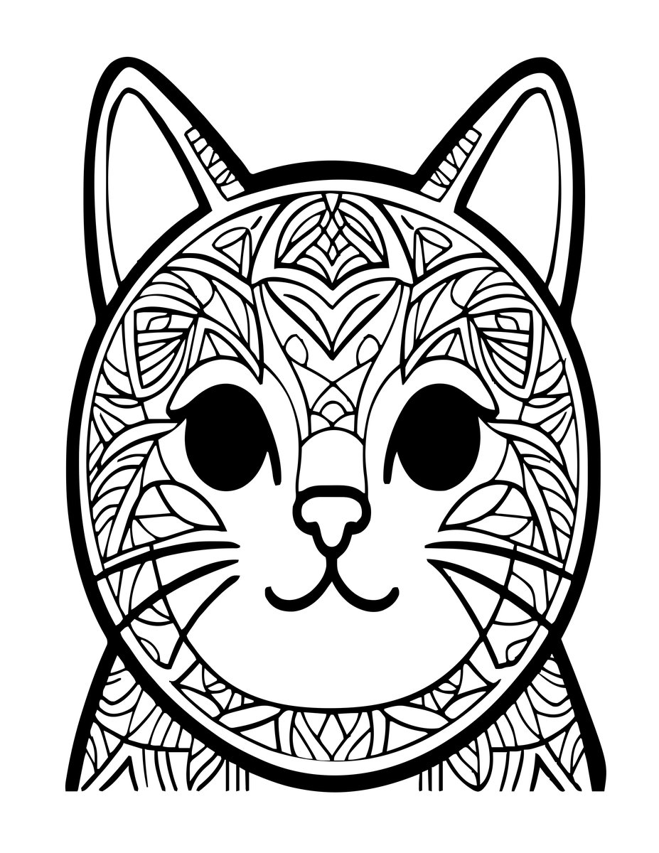 Origami Cat - free printable coloring page