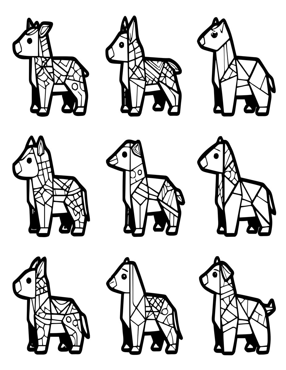 Origami Display - free printable coloring page