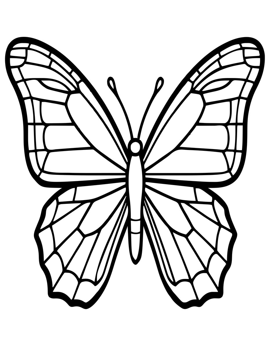 Origami Butterfly - free printable coloring page