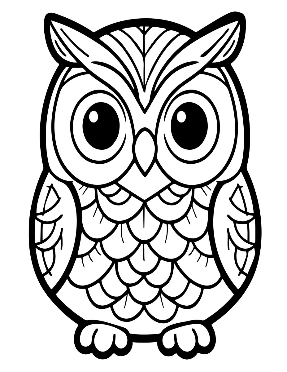 Origami Owl - free printable coloring page