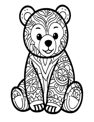 Origami Bear - Free printable coloring page