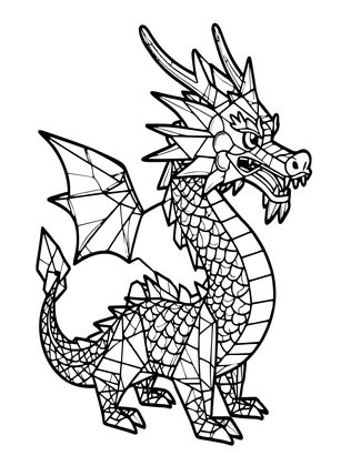 Origami Dragon - Free printable coloring page