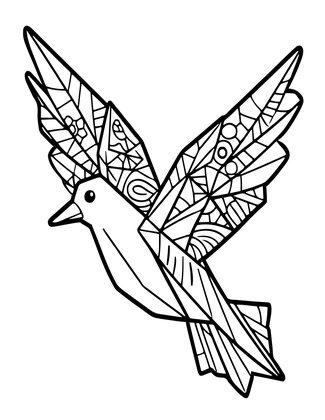 Origami Dove - Free printable coloring page