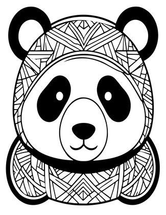 Origami Panda - Free printable coloring page
