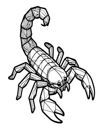 Origami Scorpion - Free printable coloring page