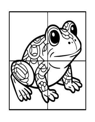Origami Frog - Free printable coloring page