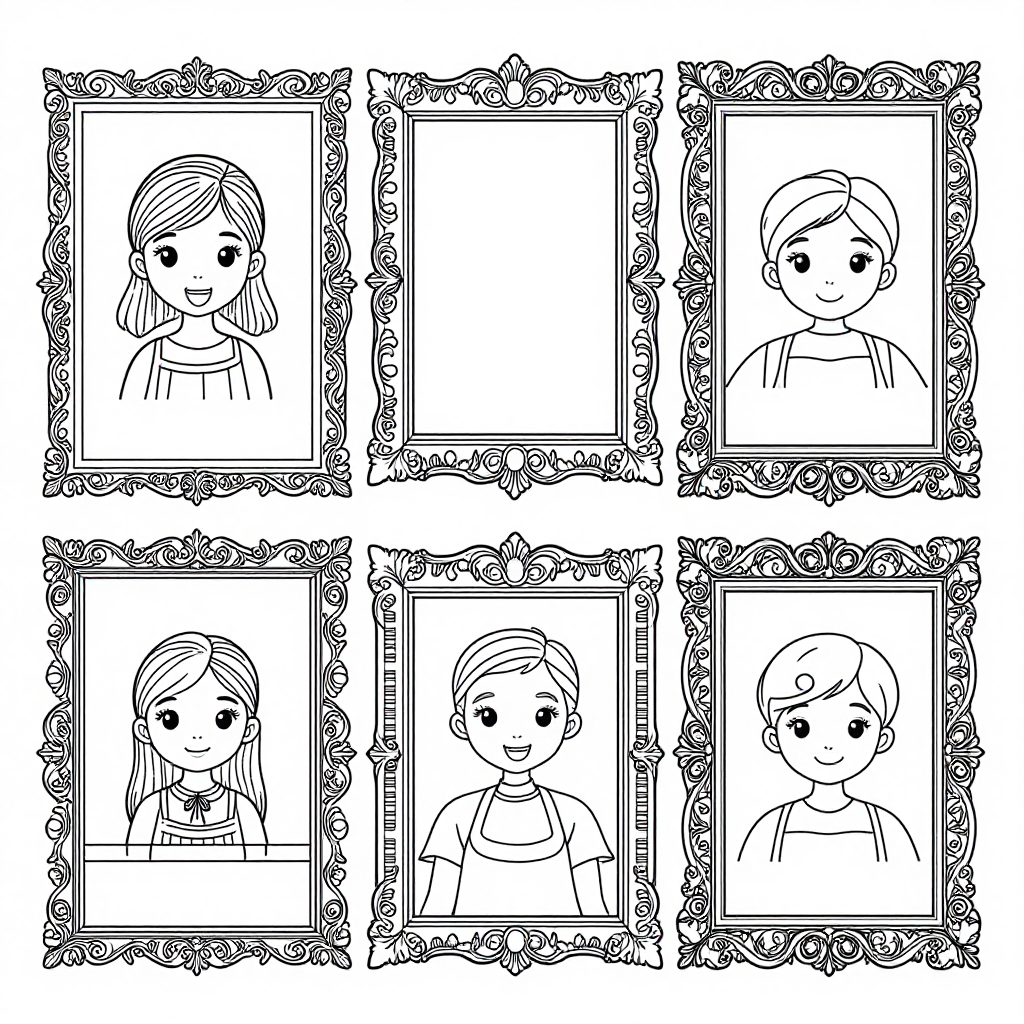 Ornate Frames coloring pages collection - 30 free printable pages