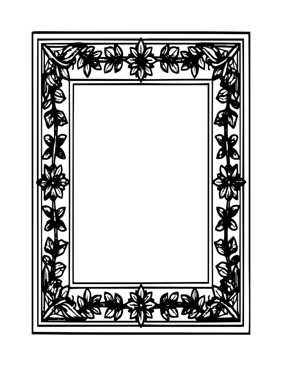 Illuminated Manuscript Border - free printable coloring page
