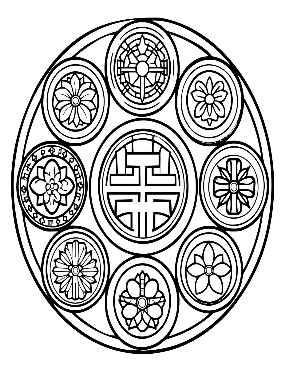 Japanese Mon Frame - free printable coloring page