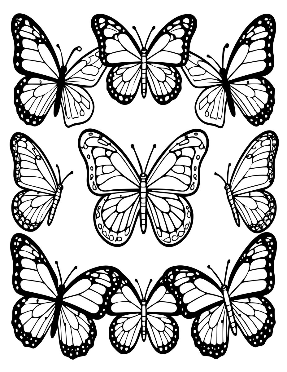 Butterfly Frame - free printable coloring page