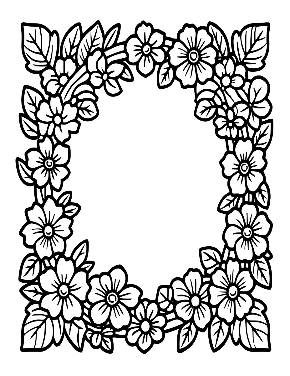Bramble Frame - free printable coloring page