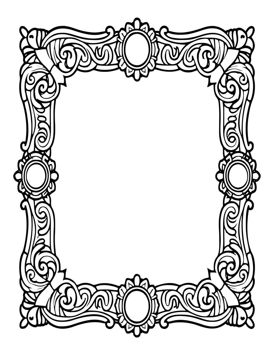 Grand Certificate Frame - free printable coloring page