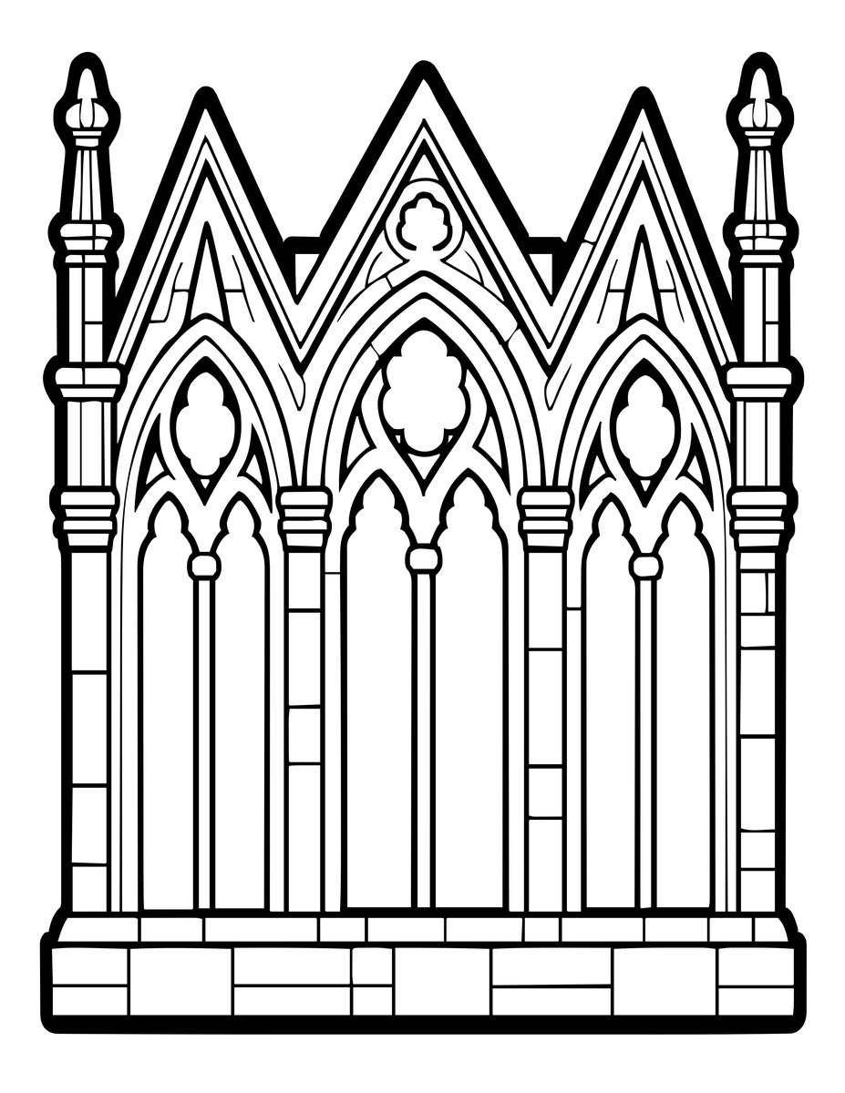 Gothic Tracery Frame - free printable coloring page