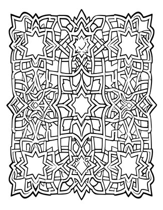 Islamic Geometric Border - Free printable coloring page
