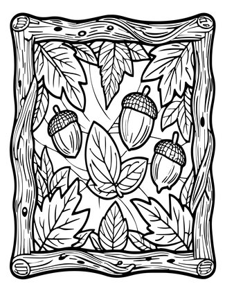 Rustic Twig Frame - Free printable coloring page