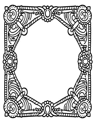 Bead and Rope Frame - Free printable coloring page