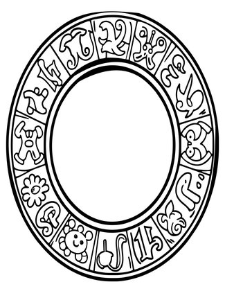 Zodiac Circle Frame - Free printable coloring page
