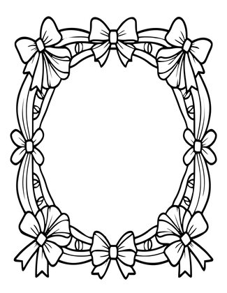 Ribbon and Bow Frame - Free printable coloring page